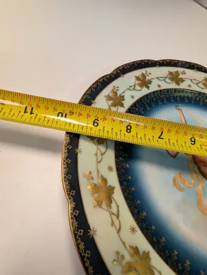 Porcelain Angel Cabinet Plates Hand Painted Austria & Beehive Marks #11