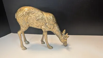 Solid Brass Buck Statue & Brass Doe (She is not solid)