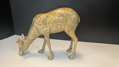 Solid Brass Buck Statue & Brass Doe (She is not solid)