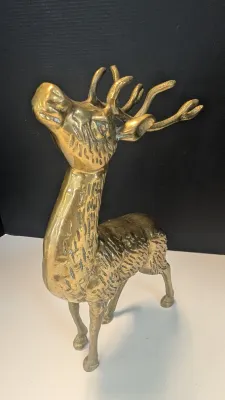 Solid Brass Buck Statue & Brass Doe (She is not solid)