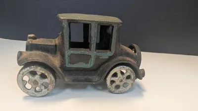 Vintage Cast Iron Model T Car 5" & Cast Iron Tow Truck Wrecker