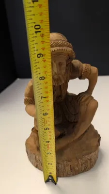 Hand Carved Hardwood Old Man Figure