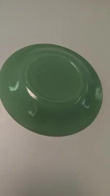 1940's Rare Vintage Fire King Jadeite Creamer & Plate, Jane Ray Design