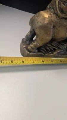 Brass Chinese Dynasty Child Riding Elephant Statue Fengshlui Tong Zi