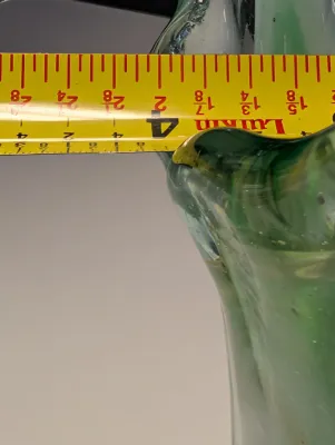 Made In Mexico Green & White Hand Blown Vase