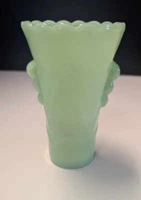 Vintage Fire King Jadeite Green Art Deco Bud Vase #8