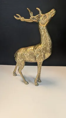 Solid Brass Buck Statue & Brass Doe (She is not solid)