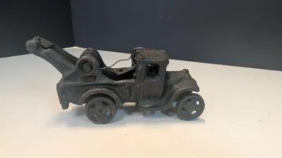 Vintage Cast Iron Model T Car 5" & Cast Iron Tow Truck Wrecker