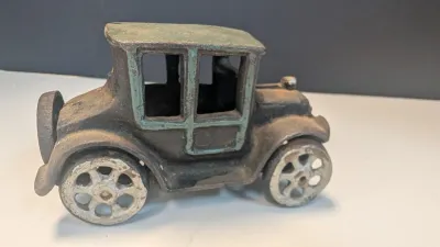 Vintage Cast Iron Model T Car 5" & Cast Iron Tow Truck Wrecker