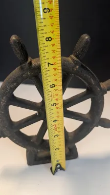 Cast Iron Ships Wheel Wedge Doorstop