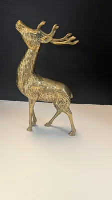 Solid Brass Buck Statue & Brass Doe (She is not solid)