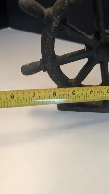 Cast Iron Ships Wheel Wedge Doorstop