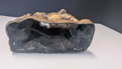 Brass Chinese Dynasty Child Riding Elephant Statue Fengshlui Tong Zi