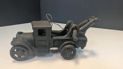 Vintage Cast Iron Model T Car 5" & Cast Iron Tow Truck Wrecker
