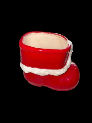 Sale Photo Thumbnail #152: Santa Boot Planter, Ceramic