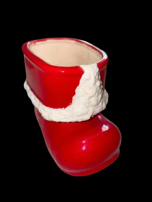 Sale Photo Thumbnail #149: Santa Boot Planter, Ceramic