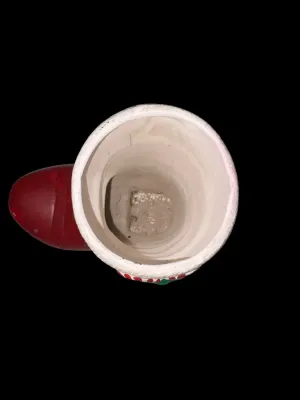 Sale Photo Thumbnail #139: Santa Holly Boot Planter Vase, Ceramic