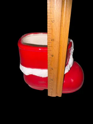 Sale Photo Thumbnail #155: Santa Boot Planter, Ceramic