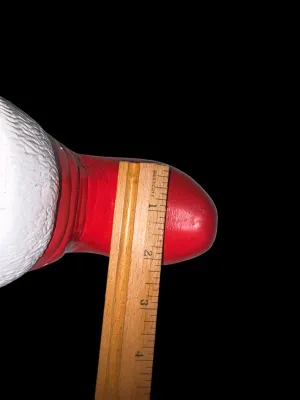 Sale Photo Thumbnail #170: Candy  Cane Santa Boot Vase, Ceramic