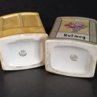 LOT 137: Czechoslovakian Lustre Ceramic Kitchen Canisters