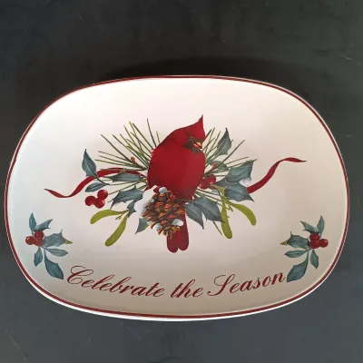 LOT 149: Lenox Holiday Plates, Teacups, Spoon & Candy Dish