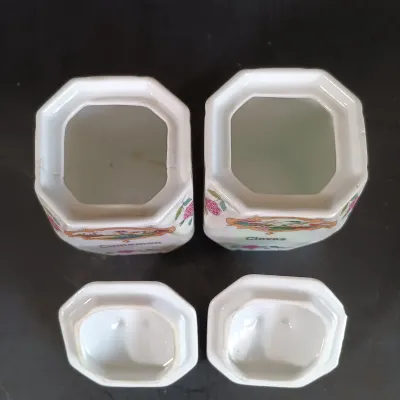 LOT 140: German Made Lustre Ceramic Kitchen Canisters