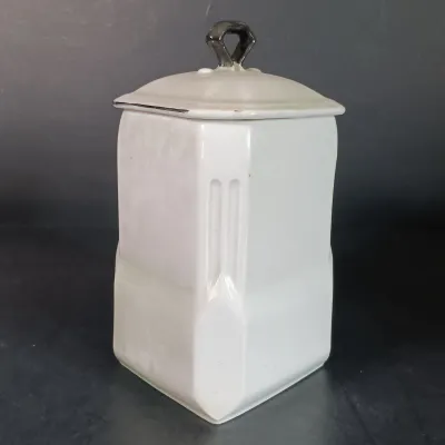LOT 23: M Rosenbaum Bavarian Made Spice Canisters with Victoria Czechoslovakia Tea Canister