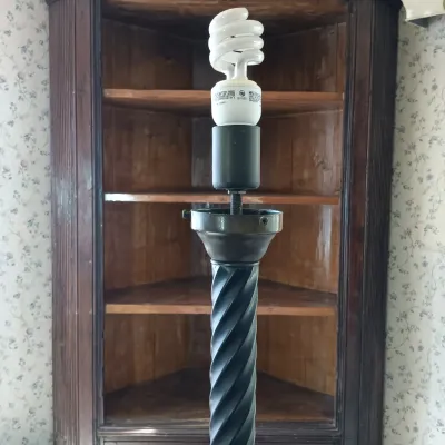 LOT 138: Tiffany-Style Blue Star Torchiere