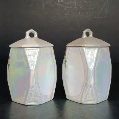LOT 140: German Made Lustre Ceramic Kitchen Canisters