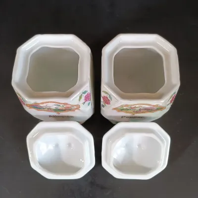 LOT 140: German Made Lustre Ceramic Kitchen Canisters