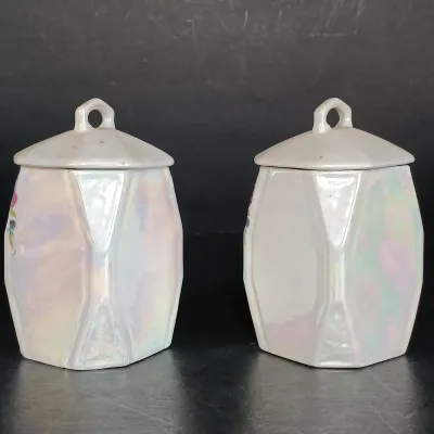 LOT 140: German Made Lustre Ceramic Kitchen Canisters