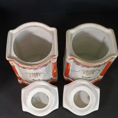 LOT 26: German Made Lustre Ceramic Kitchen Canisters
