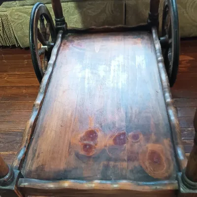 LOT 154: Vintage Wood Tea Cart