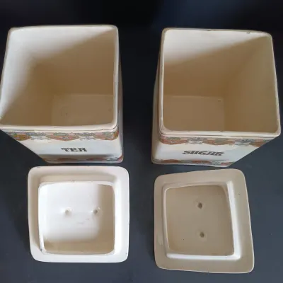 LOT 22: TBICO Czechoslovakia Ceramic Kitchen Canisters