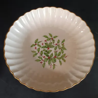 LOT 149: Lenox Holiday Plates, Teacups, Spoon & Candy Dish