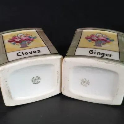 LOT 137: Czechoslovakian Lustre Ceramic Kitchen Canisters