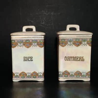 LOT 21: TBICO Czechoslovakia Ceramic Kitchen Canisters