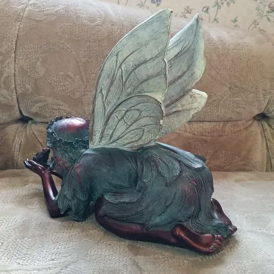 LOT 155: Fairytale Collection- Resin Art Nouveau Vase, Resin Mermaid in Shell and Fairy, 1938 German Reichspost Telegram & More