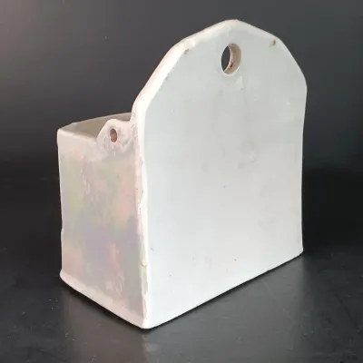 LOT 27: White Block German Made Lustre Ceramic Kitchen Canisters