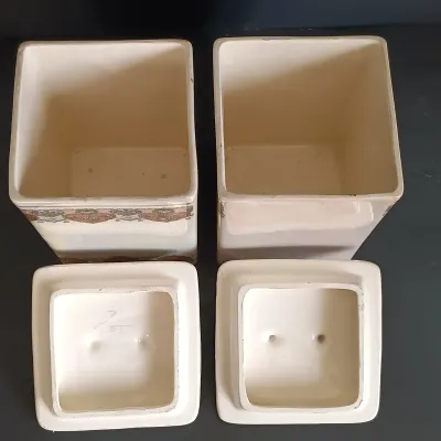 LOT 21: TBICO Czechoslovakia Ceramic Kitchen Canisters