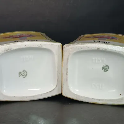 LOT 136: Czechoslovakian Lustre Ceramic Kitchen Canisters