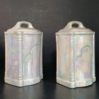 LOT 26: German Made Lustre Ceramic Kitchen Canisters