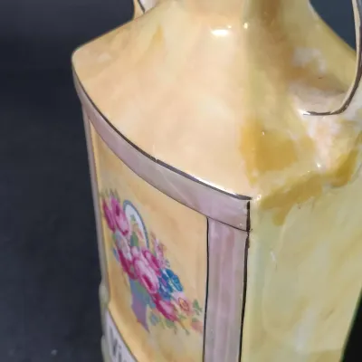 LOT 136: Czechoslovakian Lustre Ceramic Kitchen Canisters