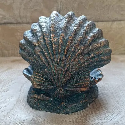 LOT 155: Fairytale Collection- Resin Art Nouveau Vase, Resin Mermaid in Shell and Fairy, 1938 German Reichspost Telegram & More
