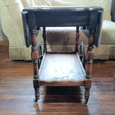 LOT 154: Vintage Wood Tea Cart