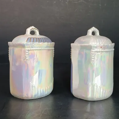 LOT 24: German Made Lustre Ceramic Kitchen Canisters