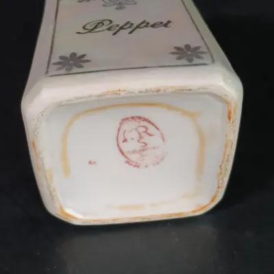 LOT 23: M Rosenbaum Bavarian Made Spice Canisters with Victoria Czechoslovakia Tea Canister