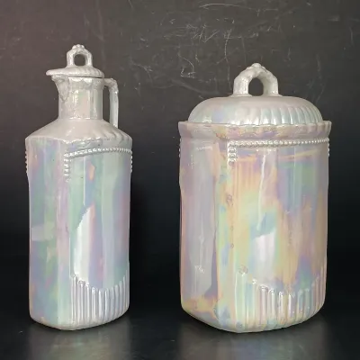 LOT 25: German Made Lustre Ceramic Kitchen Canisters