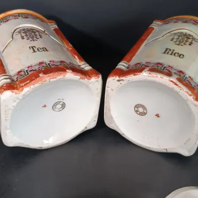 LOT 26: German Made Lustre Ceramic Kitchen Canisters