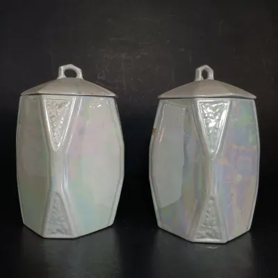 LOT 140: German Made Lustre Ceramic Kitchen Canisters